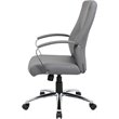 Pemberly Row Modern Faux Leather Upholstered Swivel Executive Chair in Gray