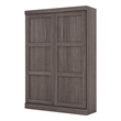 Pemberly Row Convenience Modern Wood Full Wall Bed in Bark Gray