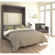 Pemberly Row Queen Size Wall Bed in Wood in Gray - Easy Assembly