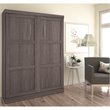 Pemberly Row Queen Size Wall Bed in Wood in Gray - Easy Assembly