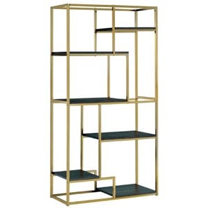 Pemberly Row 6 Shelf Bookcase in Champagne