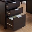 Pemberly Row Modern 3-Drawer Wood Writing Desk with Built in Espresso