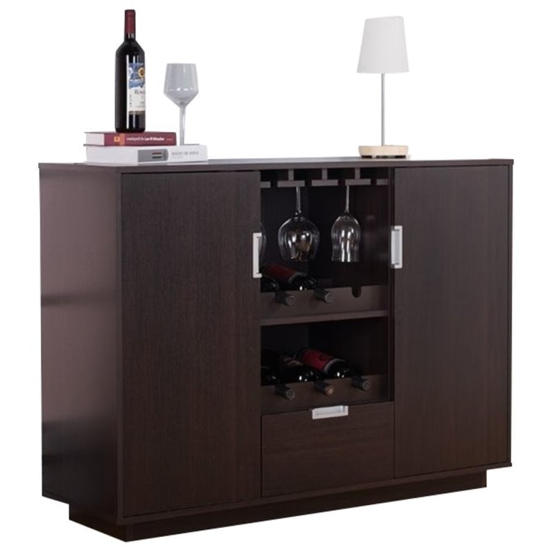 Pemberly Row Wine Rack Buffet in Espresso PR1466217