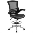 Pemberly Row Mesh Back Drafting Stool in Black