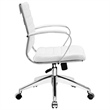 Pemberly Row Modern Vinyl/Aluminum Mid Back Office Chair in White