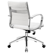 Pemberly Row Modern Vinyl/Aluminum Mid Back Office Chair in White