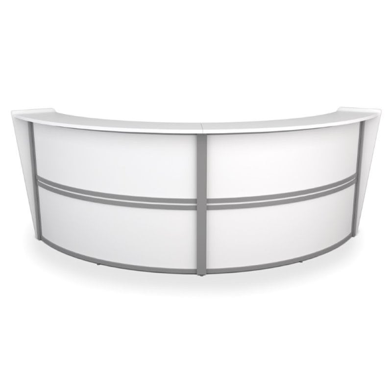 Pemberly Row Double Unit Curved Reception Desk In White Pr 1472394