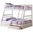 Pemberly Row Twin Over Full Storage Bunk Bed in White