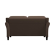 Pemberly Row Cushion Back Transitional Polyester Microfiber Loveseat in Brown
