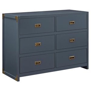 pemberly row 6 drawer baby dresser in graphite blue