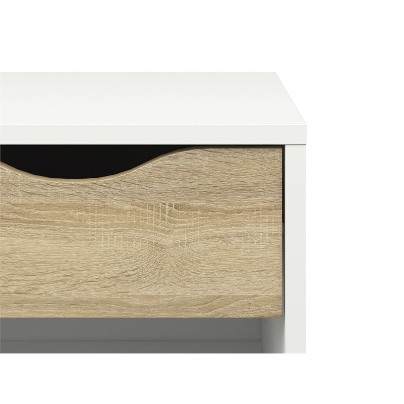 Pemberly Row Nightstand in White and Oak