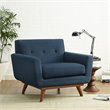Pemberly Row Modern Upholstered Fabric Accent Chair in Azure
