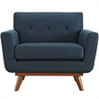 Pemberly Row Modern Upholstered Fabric Accent Chair in Azure