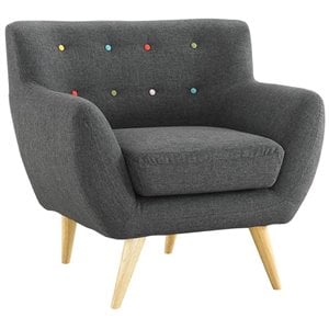 Pemberly Row Fabric Upholstered Accent Chair in Gray