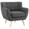 Pemberly Row Fabric Upholstered Accent Chair in Gray