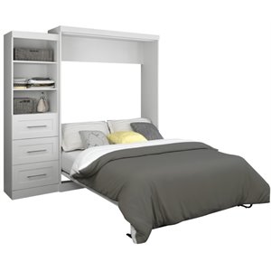 Pemberly Row 90&quot Queen Wall Bed in White