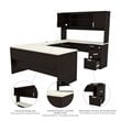 Pemberly Row U Shaped Computer Desk in Dark and White Chocolate