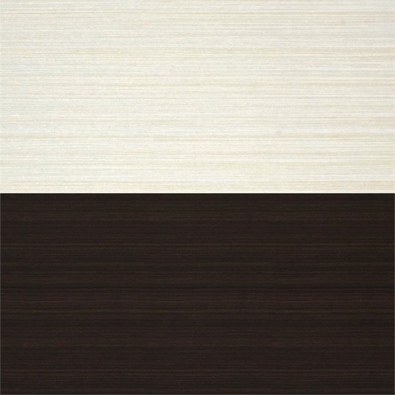 Pemberly Row U Shaped Computer Desk in Dark and White Chocolate