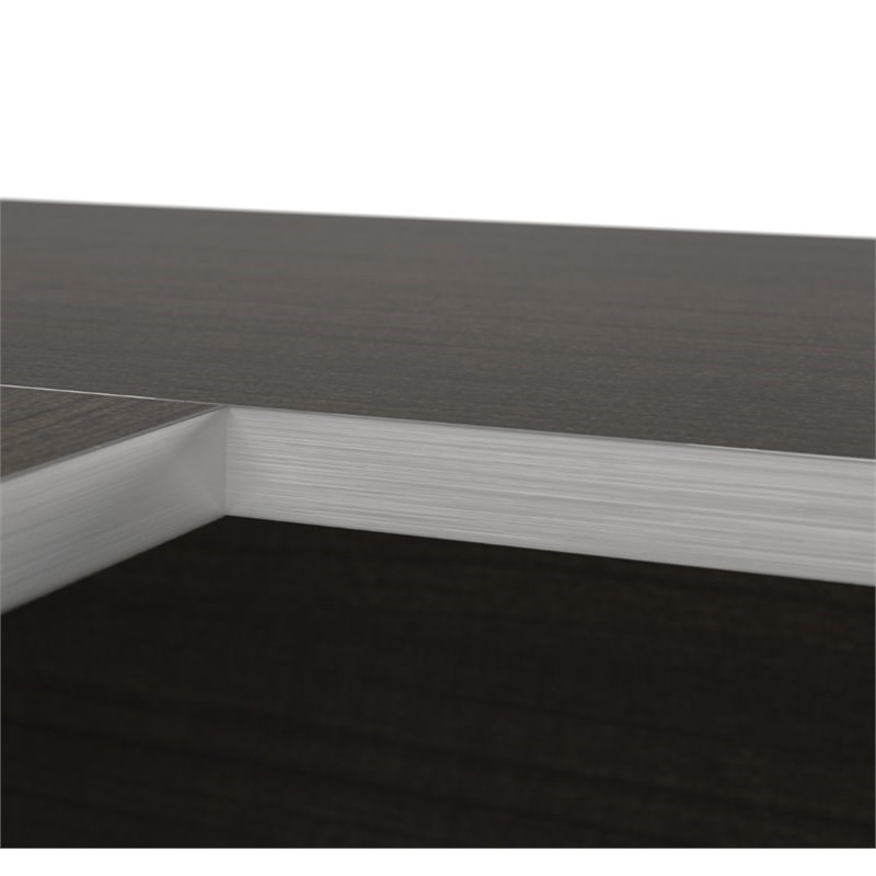 Pemberly Row U Shaped Computer Desk in Dark Chocolate