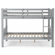 Pemberly Row Full Over Full Contemporary Wood Bunk Bed with Ladder in Gray