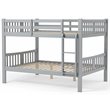 Pemberly Row Full Over Full Contemporary Wood Bunk Bed with Ladder in Gray