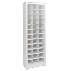 pemberly row 36 cubby shoe storage cabinet in white