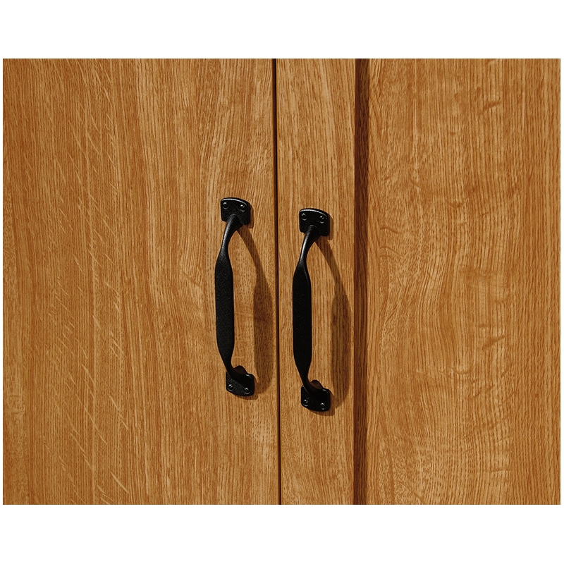 Pemberly Row Engineered Wood 4-Adjustable Shelf Storage Cabinet in Highland Oak