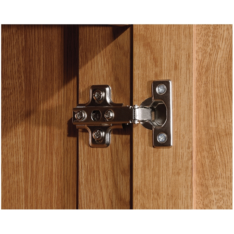 Pemberly Row Engineered Wood 4-Adjustable Shelf Storage Cabinet in Highland Oak