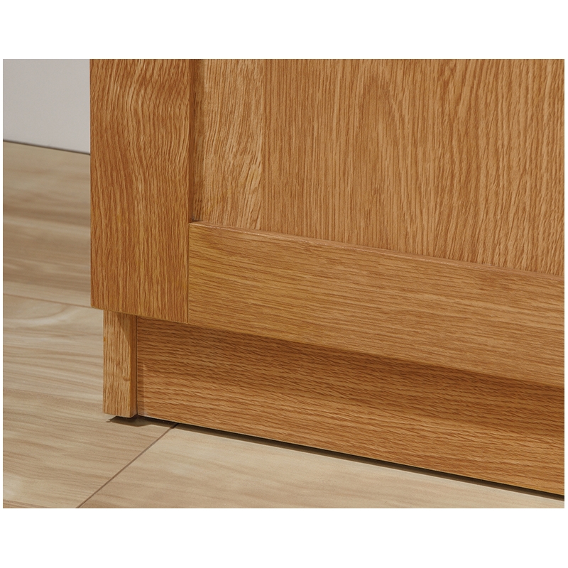 Pemberly Row Engineered Wood 4-Adjustable Shelf Storage Cabinet in Highland Oak