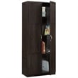 Pemberly Row Engineered Wood 4-Shelf Storage Cabinet in Cinnamon Cherry