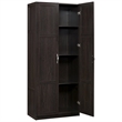 Pemberly Row Engineered Wood 4-Shelf Storage Cabinet in Cinnamon Cherry