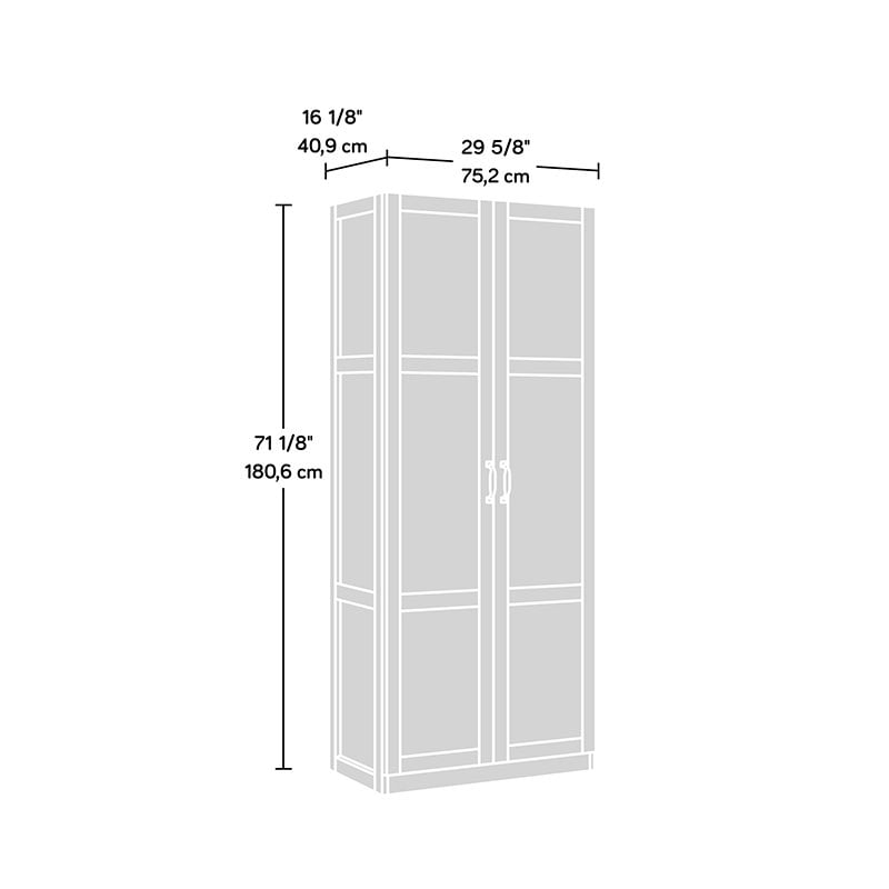 Pemberly Row Contemporary Engineered Wood Storage Cabinet in White