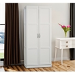 Pemberly Row Contemporary Engineered Wood Storage Cabinet in White