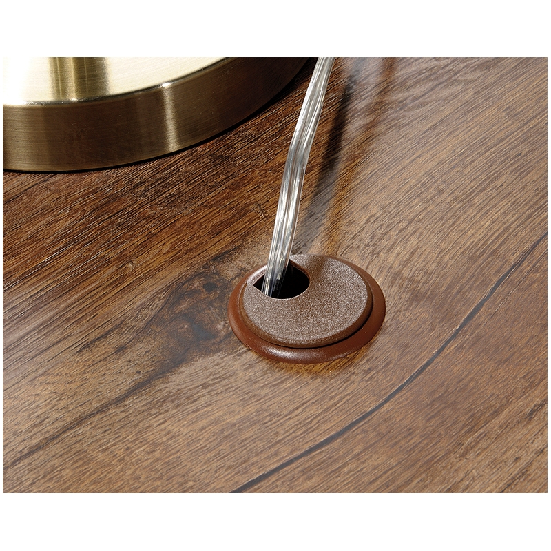 Pemberly Row Contemporary Engineered Wood Office Executive Desk in Vintage Oak