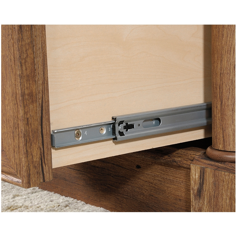 Pemberly Row Contemporary Engineered Wood Office Executive Desk in Vintage Oak