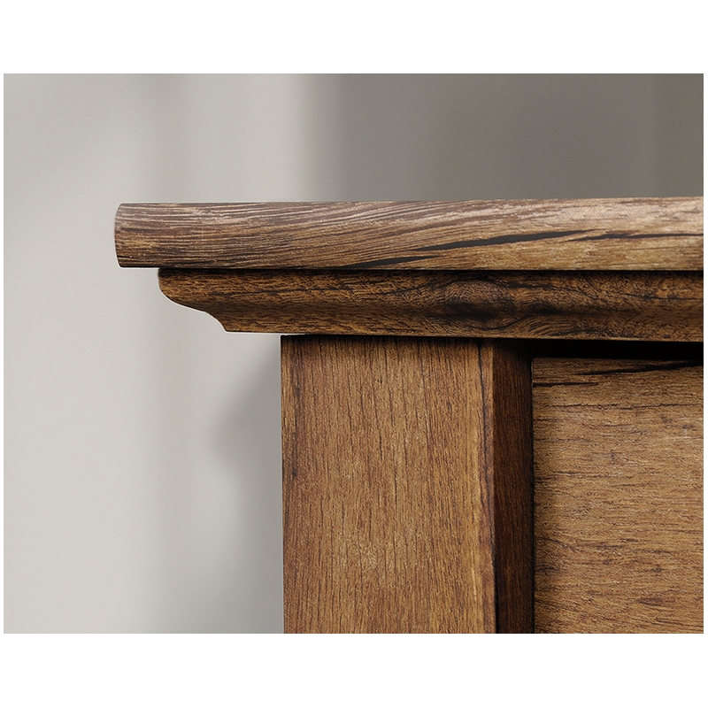 Pemberly Row Contemporary Engineered Wood Office Executive Desk in Vintage Oak