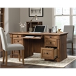 Pemberly Row Contemporary Engineered Wood Office Executive Desk in Vintage Oak