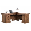 Pemberly Row Contemporary Wood L Shaped Computer Desk in Vintage Oak