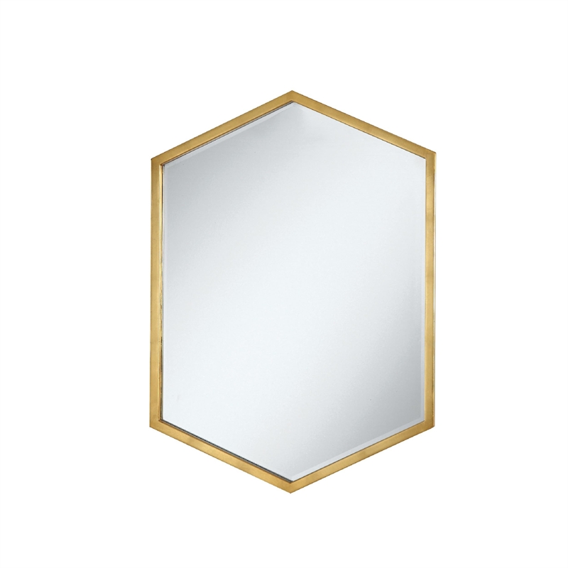 Pemberly Row Hexagonal Decorative Mirror in Gold