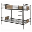 Pemberly Row Queen Over Queen Metal Bunk Bed in Sandy Black