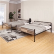 Pemberly Row Queen Over Queen Metal Bunk Bed in Sandy Black