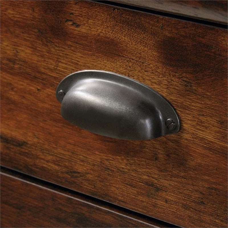 Pemberly Row Engineered Wood Computer Desk with Hutch in Curado Cherry