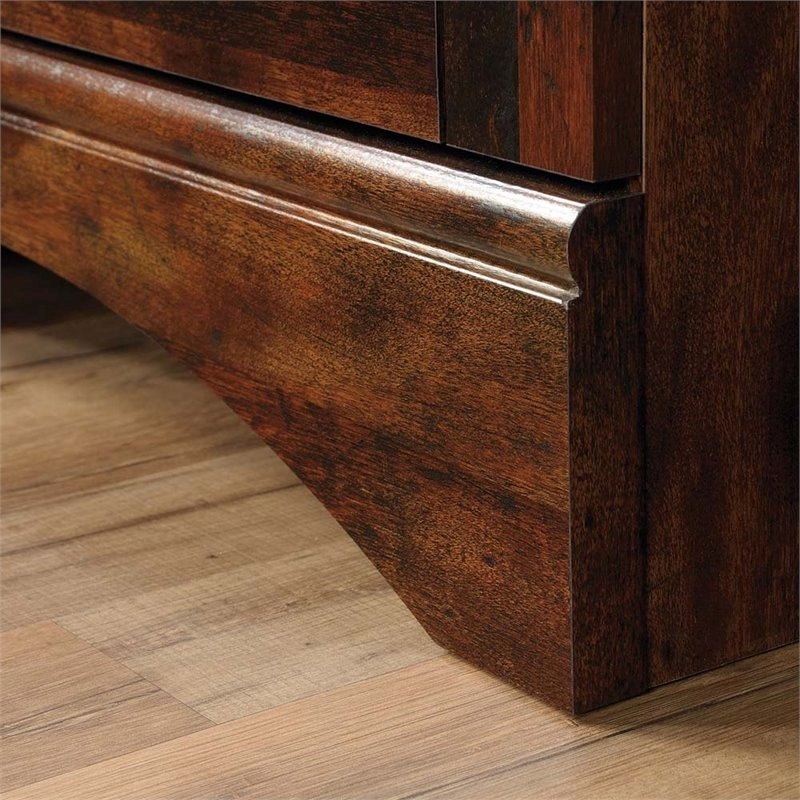 Pemberly Row Engineered Wood Computer Desk with Hutch in Curado Cherry