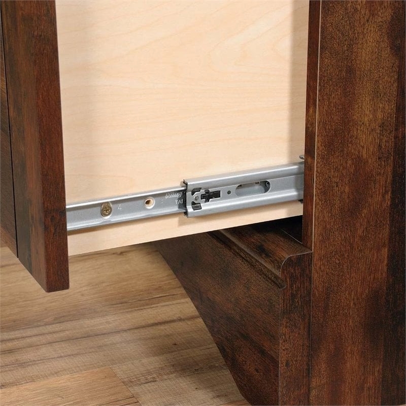 Pemberly Row Engineered Wood Computer Desk with Hutch in Curado Cherry