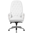 Pemberly Row Traditional Faux Leather High Back Swivel Office Chair in White