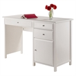 Pemberly Row Transitional Composite Wood Office Writing Desk in White