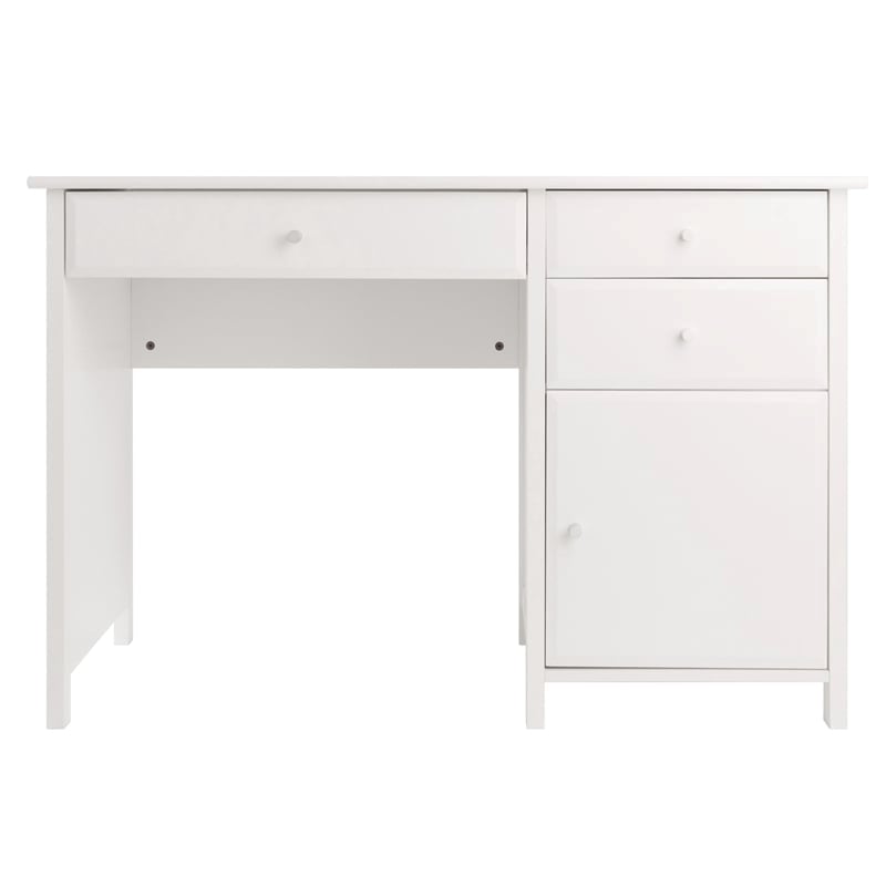 Pemberly Row Transitional Composite Wood Office Writing Desk in White