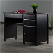 Pemberly Row Transitional Composite Wood Office Writing Desk in Black