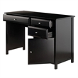 Pemberly Row Transitional Composite Wood Office Writing Desk in Black