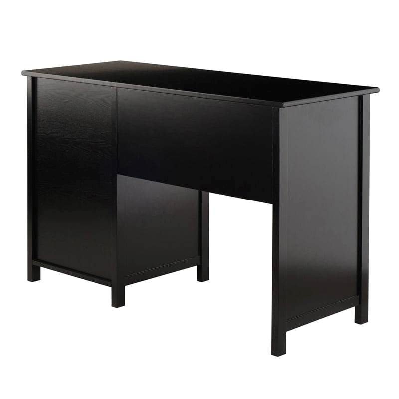 Pemberly Row Transitional Composite Wood Office Writing Desk in Black
